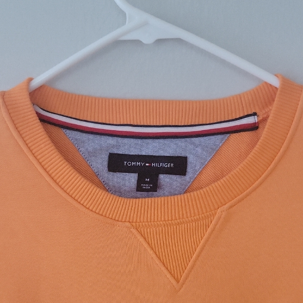 Tommy Hilfiger Orange Crewneck Shirt with Classic Detailing